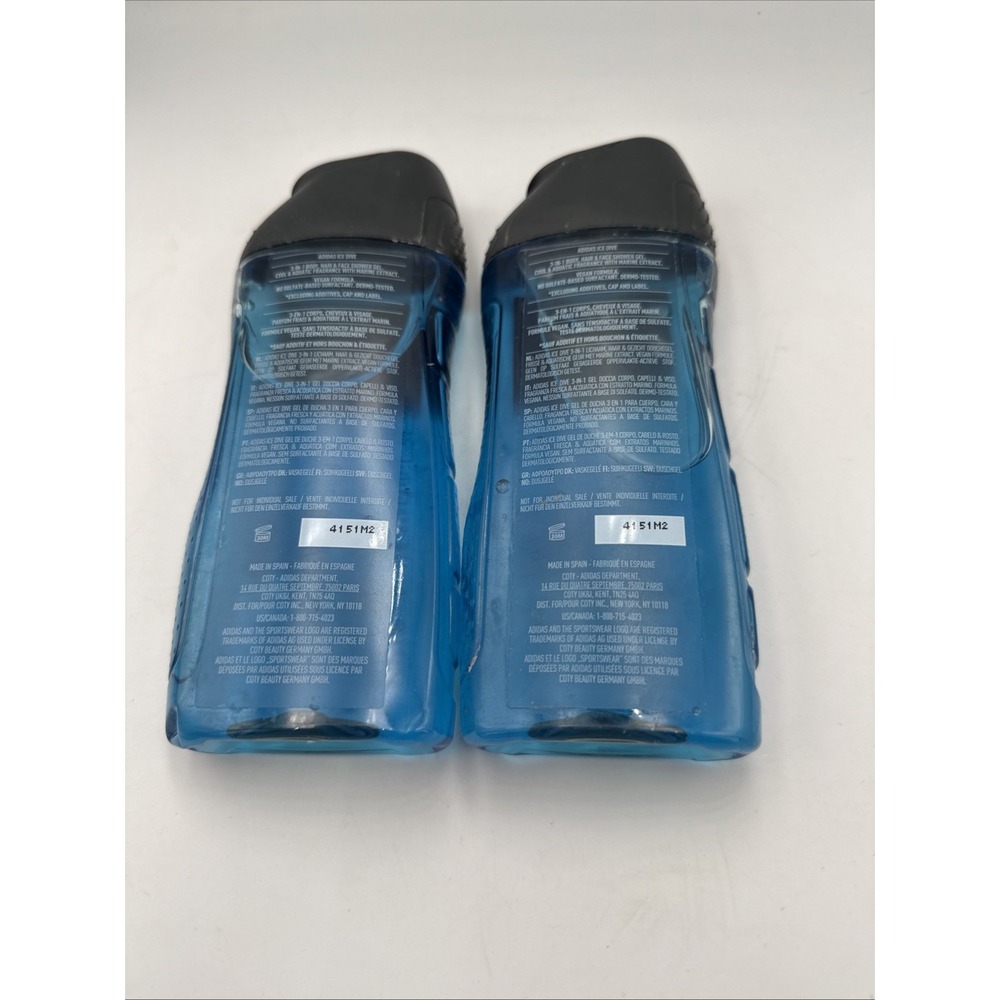 Adidas Ice Dive 2 Shower Gel Body Wash 250ml Body / Hair / Face - Picture 2 of 2